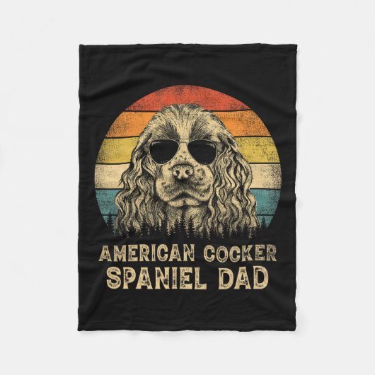 American Cocker Spaniel Vater Hund liebt Vater's D Fleecedecke (Vorderseite)