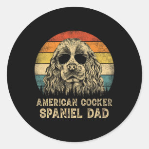 American Cocker Spaniel Vater Hund liebt Vater's D Runder Aufkleber