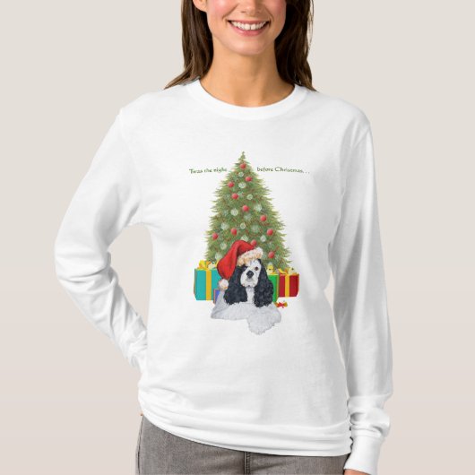 American Cocker Spaniel Weihnachten T-Shirt (Vorderseite)