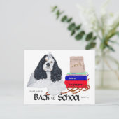 American Cocker Spanier zurück zur Schule Postkarte (Stehend Vorderseite)