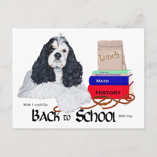 American Cocker Spanier zurück zur Schule Postkarte (Vorderseite)