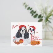 American Cocker Spanisch Halloween Postkarte (Stehend Vorderseite)