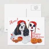 American Cocker Spanisch Halloween Postkarte (Vorne/Hinten)