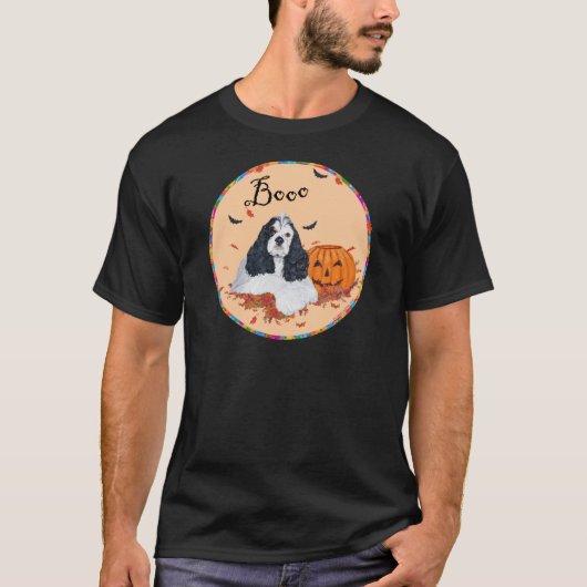 American Cocker Spanisch Halloween T-Shirt (Vorderseite)