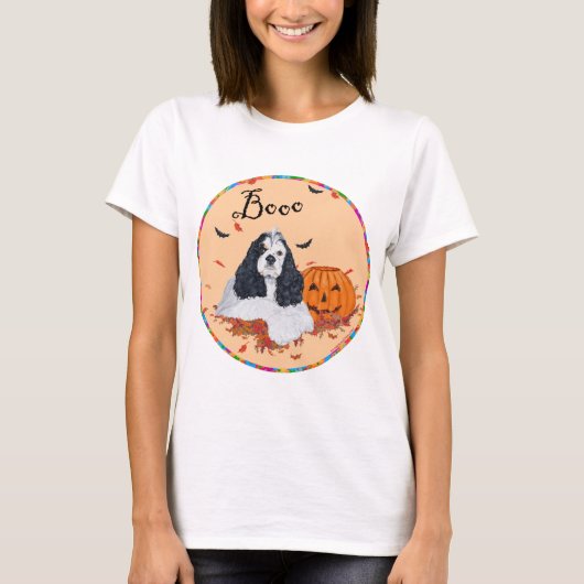 American Cocker Spanisch Halloween T-Shirt (Vorderseite)