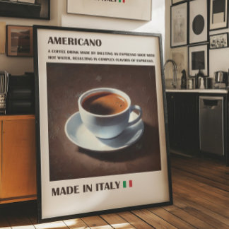 American Coffee Wall Art, italienischer Espresso D Poster
