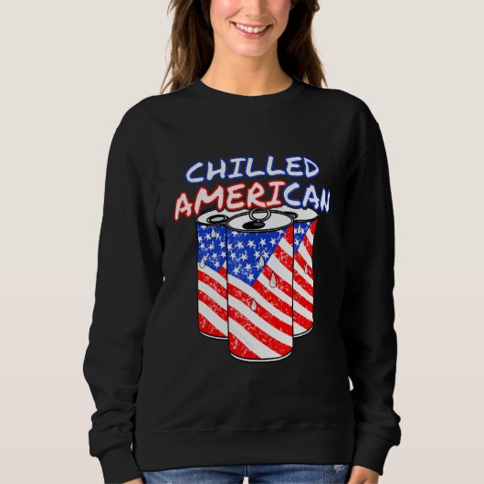 American Cold Beer, gekühlt, 4. Juli Amerikanische Sweatshirt (Vorderseite)