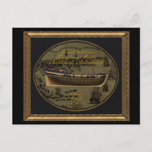 American Colonial Schooner Sir Edward Hawke Postkarte (Vorderseite)