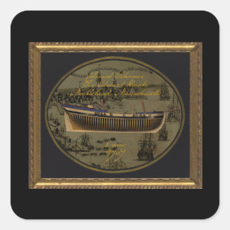 American Colonial Schooner Sir Edward Hawke Quadratischer Aufkleber