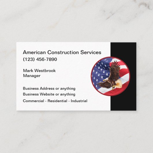 American Construction Theme Visitenkarte (Vorderseite)