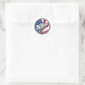 American Construction Worker USA Flag Icon Runder Aufkleber (Tasche)