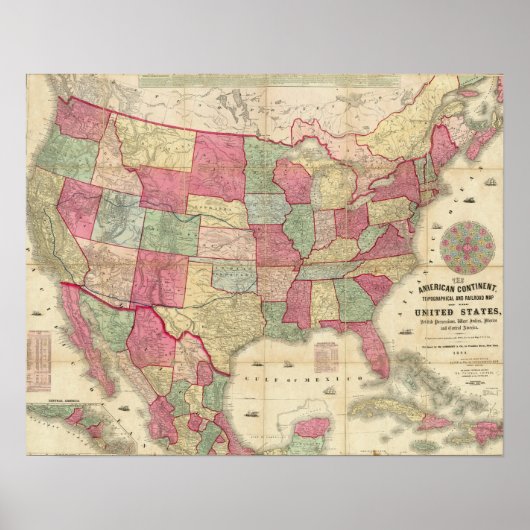 American Continent United States Poster (Vorne)
