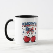 American Coquette Bow Cherry Aesthetic USA Flag Tasse (Links)