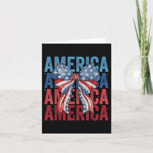 American Coquette Bow Patriotic Usa Flag Happy 4. Karte