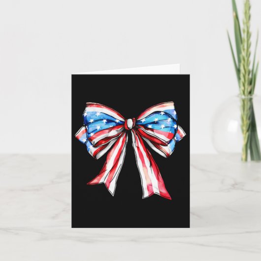 American Coquette Bow Patriotic Usa Flag Happy 4. Karte (Vorderseite)