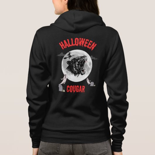 american cougar on halloween night with crows hoodie (Rückseite)
