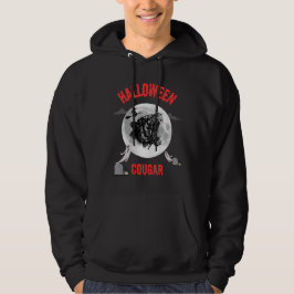 american cougar on halloween night with crows hoodie