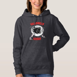 american cougar on halloween night with crows hoodie