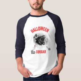 american cougar on halloween night with crows T-Shirt