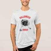 american cougar on halloween night with crows Tri-Blend shirt (Vorderseite)