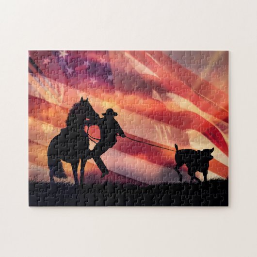 American Cowboy and Roping Puzzle (Horizontal)