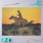 American Cowboy Horse Rider Against Sunset Seidenpapier (Basteln)