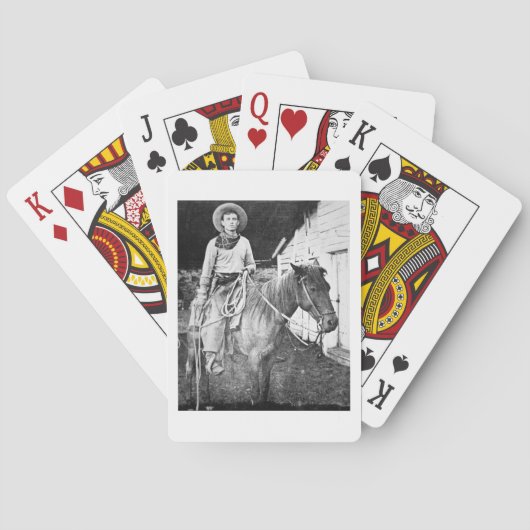 American cowboy in Kansas, c.1880 (b/w-Foto) Spielkarten (Rückseite)