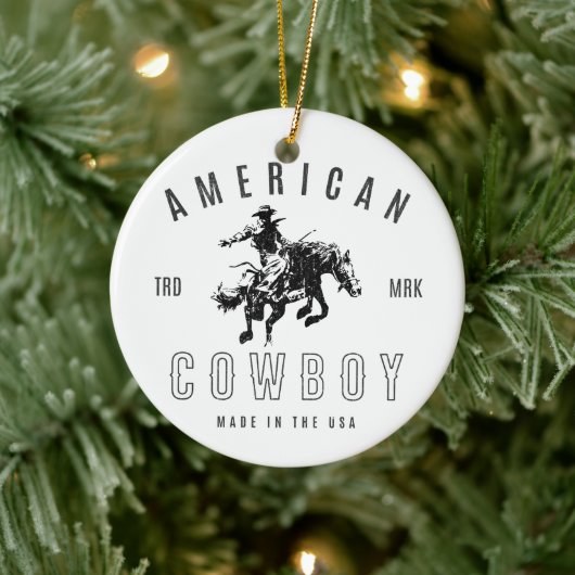American Cowboy - Made in the USA Keramik Ornament (Baum)