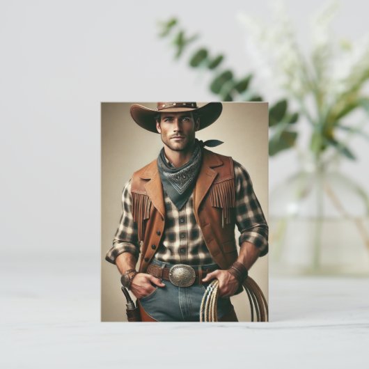 American Cowboy Postkarte (Stehend Vorderseite)