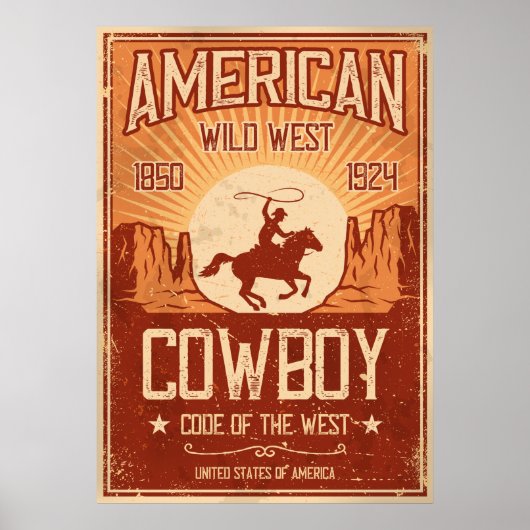 American Cowboy Wild West Poster (Vorne)