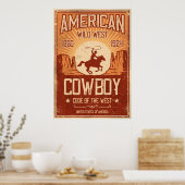 American Cowboy Wild West Poster (Küche)