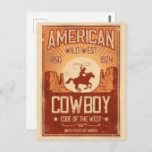 American Cowboy Wild West Postkarte (Vorne/Hinten)