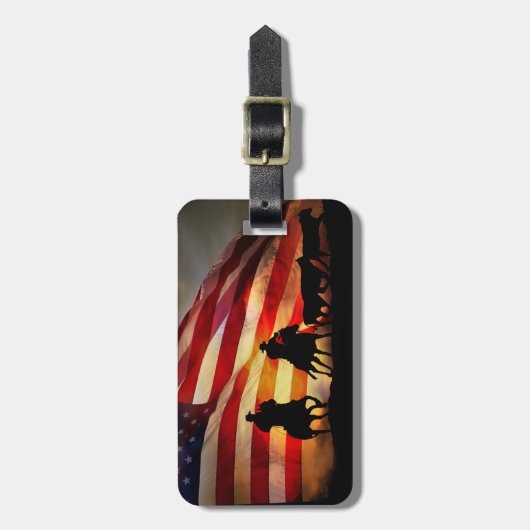 American Cowboys Pferde und Stee Gepäckanhänger (Vorderseite vertikal)