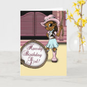American Cowgirl Birthday Karte (Gelbe Blume)