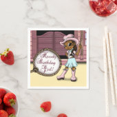 American Cowgirl Birthday Serviette (Beispiel)