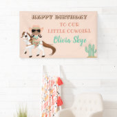 American Cowgirl on Horse Girls Western Banner (Insitu)