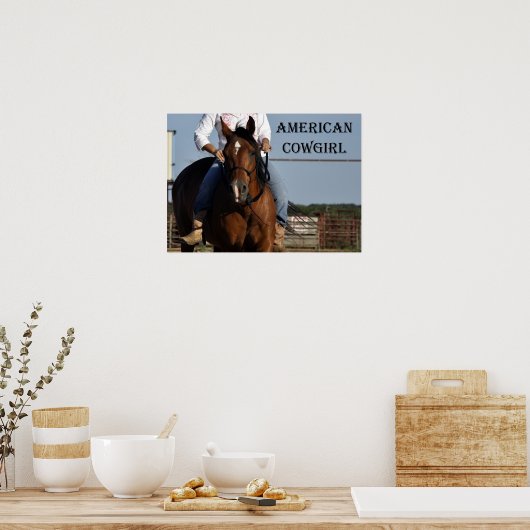 "American Cowgirl" Pferd and Rider Poster (Küche)