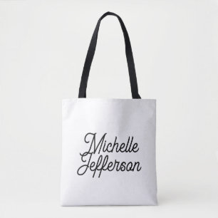 American Creative Trendy White Black Calligraphy Tasche