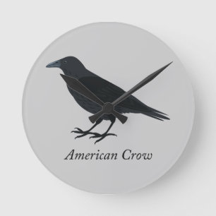 American Crow Runde Wanduhr