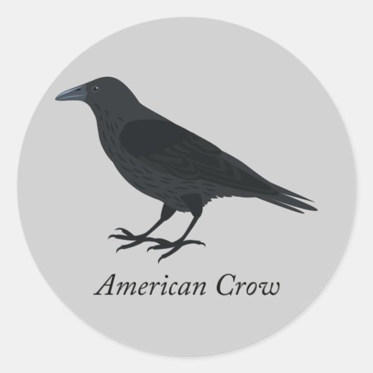 American Crow Runder Aufkleber (Vorderseite)