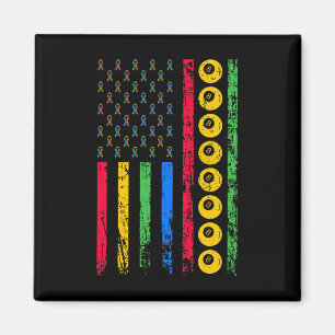 American Cue Sports Flag Autismus Sensibilisierung Magnet