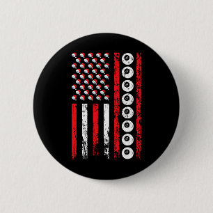 American Cue Sports Flag Weihnachtsbillard Athleti Button