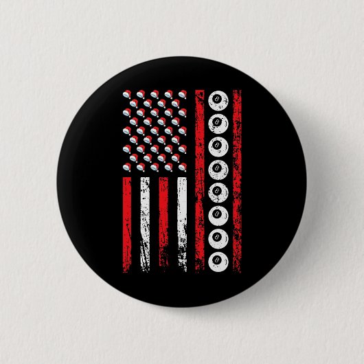 American Cue Sports Flag Weihnachtsbillard Athleti Button (Vorderseite)