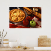 American Cultural Icons Apple Pie Baseball & Flag Poster (Küche)