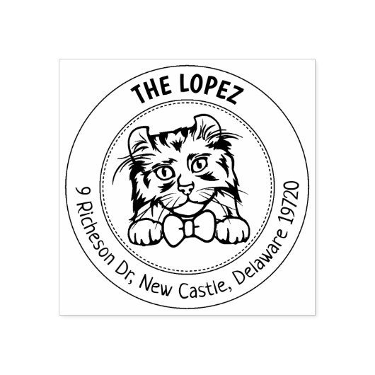 American Curl Cat Rücksendeadresse Gummistempel (Prägung)