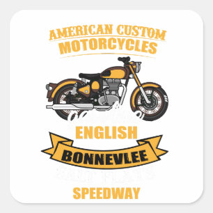 American Custom Motorcycle Bonneville Speedway Quadratischer Aufkleber