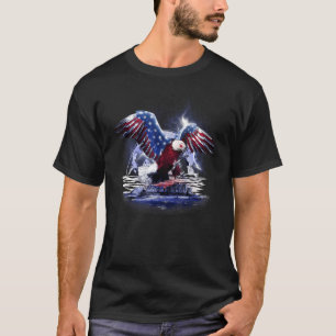 American Cyborg Eagle Proud Patriot Bird US Nation T-Shirt