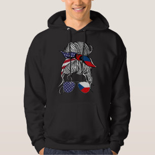 American Czech Patriot Flag Women Girl Tschechien  Hoodie