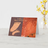 American Day Petroglyphs Feet und Abbildung Karte (Gelbe Blume)