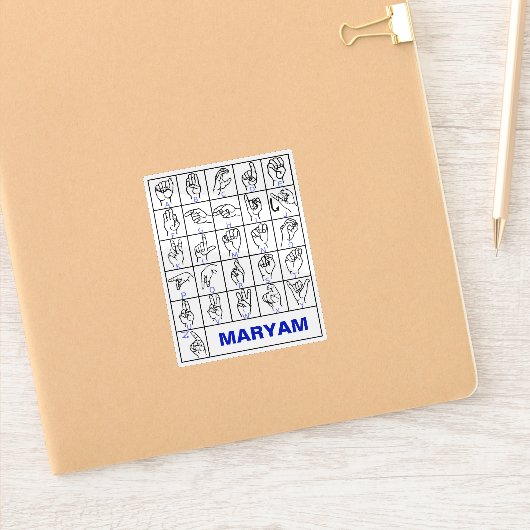 American Deaf Sign Language, ASL Alphabet Aufkleber (Notizbuch)